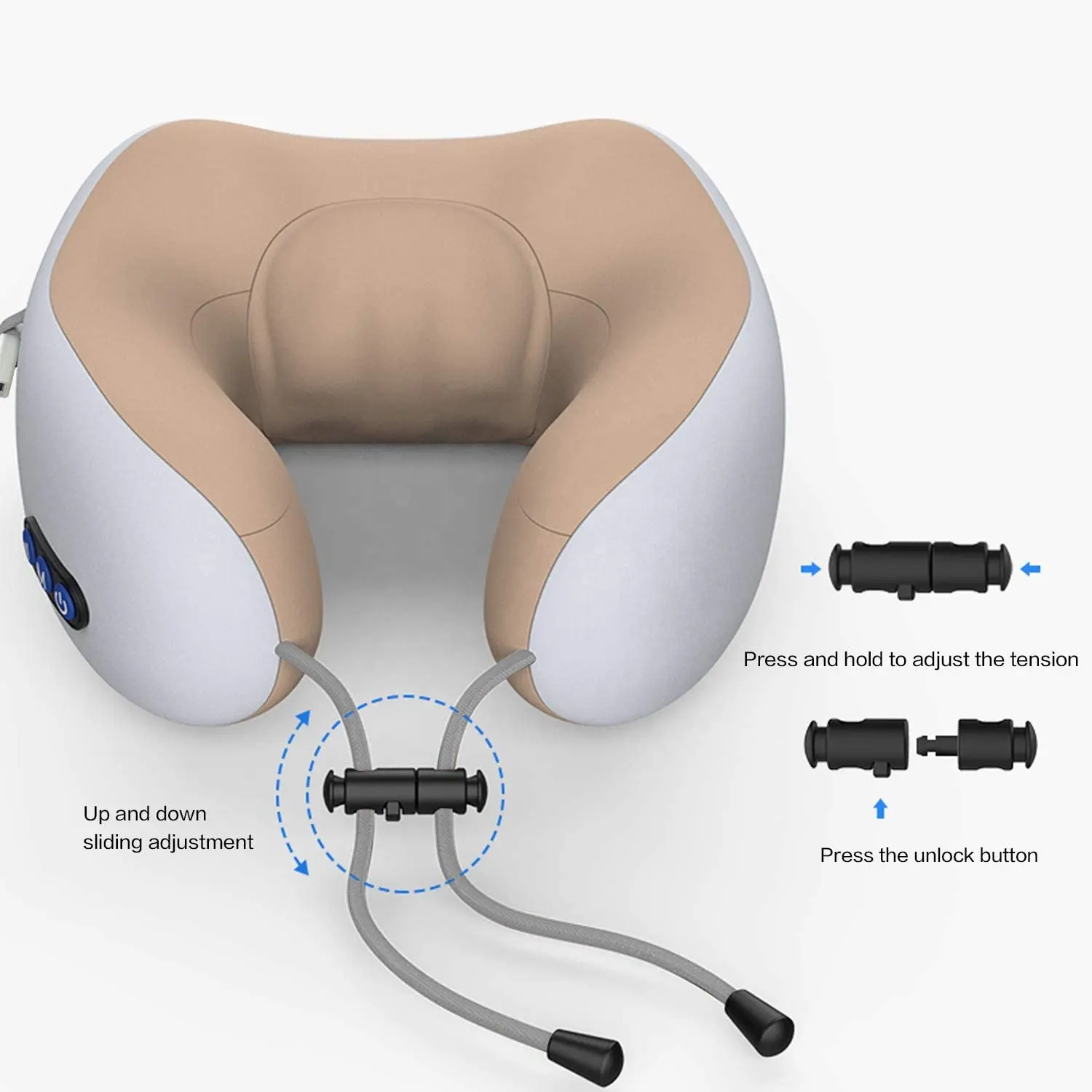 Multifunction Electric Magnetic U-shaped Pillow Massage Vibration Cervical Neck Waist Shoulder Neck Guard Massager