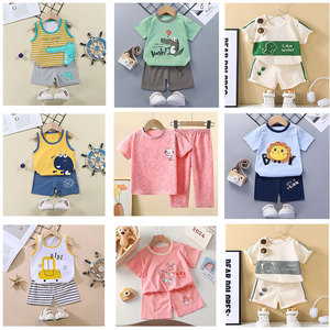 Lots de Gros Vêtements d'Été pour Enfants en Liquidation | T-shirts Graphiques et Tenues Short Assortis | <span class=keywords><strong>Lot</strong></span> de Stock Coton Extensible pour Garçons - Product Image 5