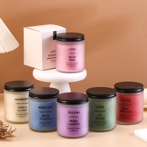 Bougie parfumée artisanale de luxe pour chambre à coucher, mélange de cire de soja naturelle, huiles essentielles, aromathérapie, sans fumée, dans un bocal en verre, pour la maison - Product Image 4