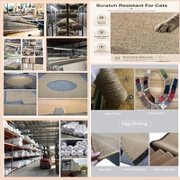 Tapis en sisal naturel en gros, tapis en jute écologique, tapis de sol en sisal antidérapant avec envers en latex, taille personnalisée pour hôtel, maison, bureau, centre commercial