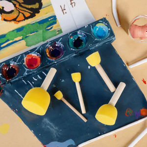 Paul <span class=keywords><strong>Cezanne</strong></span> PB096 DIY Set <span class=keywords><strong>de</strong></span> pinceaux ronds en mousse pour <span class=keywords><strong>aquarelle</strong></span> avec manche en bois pour fournitures d'art et pinceaux éponge - Product Image 3