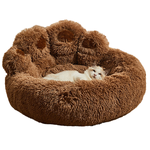 Modernes 20-Zoll-rundes Haustier bett Innen wasch barer Plüsch mit rutsch festem Boden für Welpen kätzchen Kleine mittelgroße Hunde Katzen - Product Image 3