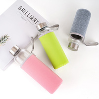 Bouteille d'eau en verre borosilicate transparent haute qualité, logo personnalisé, intelligente, sans BPA, anti-fuite, isolation thermique, pour enfants à l'école