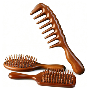 Peine de sándalo a la moda para el cabello, peine antiestático para salón, masaje para el cuero cabelludo, masaje de acupuntura - Product Image 1