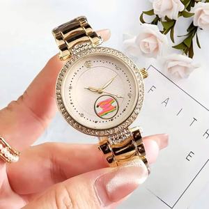 Reloj de Pulsera de Cuarzo para Mujer, con Pedrería Dorada Rosa, Elegante, con Logotipo, Brazalete con Diamantes - Product Image 3