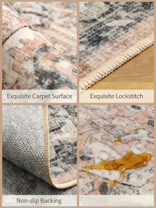 Tapis à poils ras pour animaux <span class=keywords><strong>de</strong></span> compagnie, lavable en machine, style vintage, antidérapant, motif géométrique, pour <span class=keywords><strong>salle</strong></span> à manger - Product Image 2