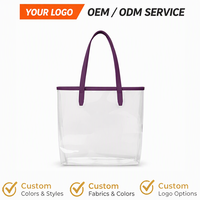 Sac à bandoulière transparent personnalisé OEM/ODM pour animaux de compagnie, sac fourre-tout tendance pour sorties avec animaux, sac de transport transparent pour chiens