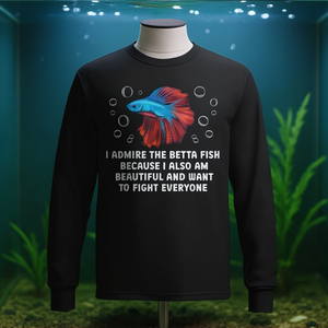 T-shirt a maniche lunghe per gli amanti dei pesci Betta, per gli appassionati di Betta Splendens - Product Image 1