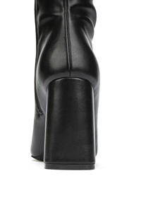 Stivali da <span class=keywords><strong>Donna</strong></span> al Ginocchio in PU Marrone Scuro con Tacco Largo e Punta Sfilata, Chiusura a Zip, Comodi ed Essenziali per la Moda Autunno/Inverno - Product Image 5