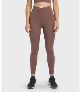Bestseller Crossover-Taille Bauchkontrolle Yoga-Hose Sportbekleidung 2-Seitentaschen-Design Feine Nähte Kein Camel-Toe-Effekt Damen-Leggings - Product Image 4