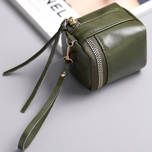 Cube Tassel Detachable Keychain Mini Lipstick Earphone Bucket Soft Leather Coin Storage Coin <b>Purse</b> Ins Style - Product Image 4