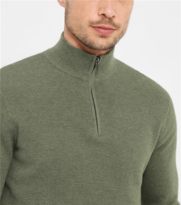 Men's 100% Cotton <strong>Plain</strong> Design Zip up Rugby Shirt <strong>Jumper</strong> - Product Image 5