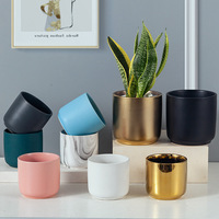 Petit pot de fleurs en céramique émaillée pour plantes succulentes Pots de plantes d'intérieur décoratifs pour la maison