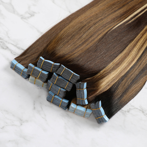 Extensions de cheveux vierges à bandes adhésives invisibles, alignées, en PU, avec cuticules intactes, pour une pose sans couture - Product Image 5