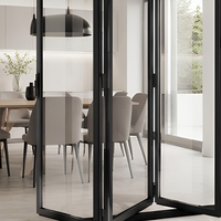 Porte pliante en aluminium à double vitrage trempé, moderne, pour séparation de pièce ou patio