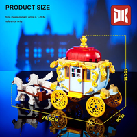 DK7050 Carruaje Volador de Fantasía, Modelo de Escena con Base de Libro, Diorama de Caballo Alado, Coleccionable de Escritorio, Sets de Bloques de Construcción para Montaje DIY