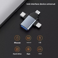 Adaptateur OTG 3 en 1 adapté au type C pour téléphones mobiles et tablettes Android