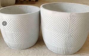 Personalización al por mayor de macetas grandes blancas atmosféricas de alta gama de China, macetas de hormigón de vivero de <span class=keywords><strong>barro</strong></span> de magnesio - Product Image 3