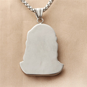 Yunnique Stainless Steel Geometric Face Jesus Pendant Men's <b>Necklace</b> Retro Themed Charm 190168 - Product Image 2