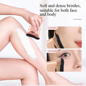 Kabuki Body Blending Brush Large Plastic Handle Vegan Bristle Sunless <b>Tanning</b> Wave Shaped <b>Face</b> Body Makeup Brush - Product Image 5