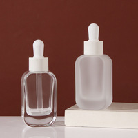 Flacon compte-gouttes carré en verre épais de luxe 50ml 30ml avec sérigraphie pour huile capillaire premium – Service personnalisé tout-en-un