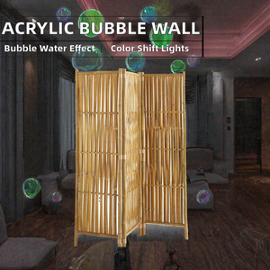 20*35 Inch Bamboo Panel Home Decoration <b>Indoor</b> Water <b>Fountain</b> Wall-mounted Color-changing Bubble Wall Contemporary Design Sea - Product Image 2