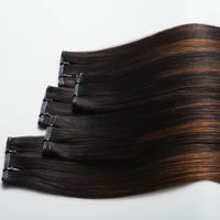 Extensions de cheveux Genius Weft Remy vierges, nouvelles, tissées à la main, double épaisseur, Genius Wefts