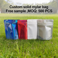 Sachet Doypack Mylar Personnalisé Noir et Blanc Uni 3,5g avec Fermeture Éclair Holographique Anti-odeur Anti-humidité Anti-fuite pour Chewing-gum et Lait