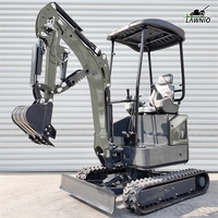 Mini-excavatrice LAWNIO à personnalisation complète avec capot à quatre poteaux et contrôle de charge pour l'entretien routier