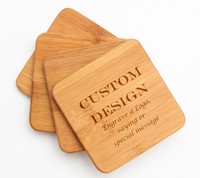 Sous-verres en bambou personnalisables mode fabriqués à la main 6 pièces ensemble rond thé café bière boisson sous-verre