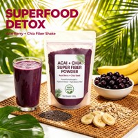 Poudre d'Açaï et de Graines de Chia OEM ODM Marque Privée Vente en Gros Mélange de Boissons Riches en Fibres Végétales pour la Nutrition Féminine