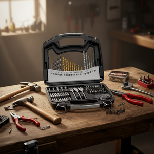 D0100HRIB4J Ensemble de 101 embouts de tournevis avec tige de 1/8 po, finition dorée, kit d'outils de perçage métallique avec étui - Product Image 2