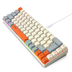 Hxsj V200 68-key có dây RGB sáng ABS Bàn phím nhẹ USB Type-C chơi game màng cho máy tính xách tay game thủ mới đến - Product Image 2