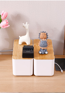 Máy tính để bàn nhựa lưu trữ hộp, dây điện ổ cắm hộp bảo vệ, accordion phong cách với tre Bìa cắm bảng lưu trữ hộp - Product Image 6