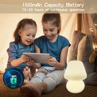 Champignon lampe de table IP44 télécommande chambre lampe de chevet décoration lampe couleur pleine veilleuse USB rechargeable