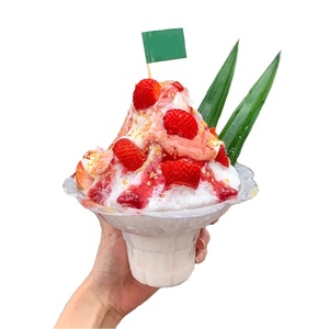 Tasse de gelée de fruits en forme de fleur mignonne en plastique PET jetable belle conception crème glacée blister Dessert gobelets en plastique transparents - Product Image 3
