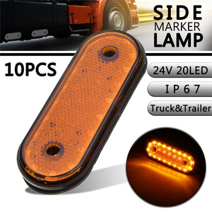 Offre Spéciale : Lot <span class=keywords><strong>de</strong></span> 10 <span class=keywords><strong>Feux</strong></span> <span class=keywords><strong>de</strong></span> Position Latéraux Ambrés à 20 LED 12V/24V pour Camions, Remorques, Véhicules <span class=keywords><strong>de</strong></span> Loisirs et Véhicules Lourds – Lampe LED Étanche - Product Image 5