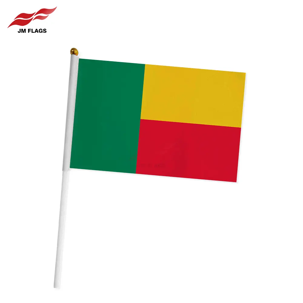 Most Popular Products Benin Hand Flag 14*21cm Polyester Flag Of Benin