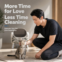 Toilette intelligente pour chat sans déchets, bac à litière autonettoyant épais pour plusieurs chats