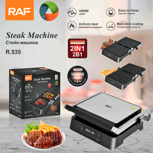 <span class=keywords><strong>Grill</strong></span> électrique multifonction RAF populaire avec écran numérique, plaques amovibles à ouverture à 180 degrés, presse à <span class=keywords><strong>panini</strong></span>, gril à steak et gaufrier - Product Image 2