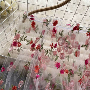 Camicetta da donna Casual estiva <span class=keywords><strong>monospalla</strong></span> floreale ricamata in Mesh <span class=keywords><strong>camicia</strong></span> a maniche corte a sbuffo lunga in pizzo lungo ampia a maniche lunghe - Product Image 6