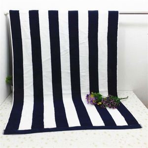 ผ้าขนหนูลายทางขาวดำ 100% ขายส่ง ผ้าขนหนูชายหาดผ้าเทอร์รี่คอตตอน - Product Image 1