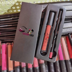 Venta al por mayor mate lápiz labial líquido y delineador de labios Kit de maquillaje regalo impermeable brillo de labios conjuntos de labios - Product Image 2
