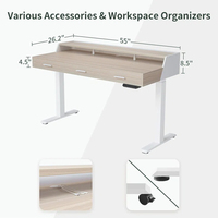 Escritorio de Madera con Altura Ajustable y Cajones - Escritorio para Dormitorio - Escritorio para Oficina