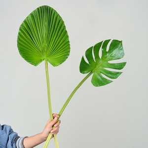 Feuilles artificielles de Monstera, Palmier du Voyageur et Philodendron en PU souple, finition mate, pour arrangement de décoration intérieure, plusieurs pièces - Product Image 2