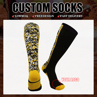 Chaussettes de sport en nylon pour jeunes hommes, hauteur genou, imperméables et chaudes, tricotées, pour le football, avec logo personnalisé sur le bord/coupe du bas, collection printemps