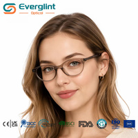 Kacamata Optik Everglint Hot Sales TR Anti Cahaya Biru, Bingkai Tipis Oval Minimalis Modis