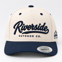 Casquette de baseball classique ajustable en coton à 5 panneaux, bicolore, avec visière incurvée, personnalisable avec logo lettre, pour la vente en gros