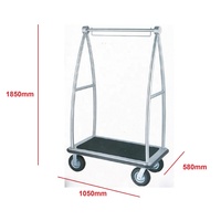 Chariot de transport de bagages moderne pour hôtel, type cage à oiseaux, pour hall d'hôtel, bar à domicile, plateforme à bagages, roues silencieuses de 8 pouces
