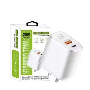 AC Home Wall Travel Charger Power Adapter PD 20W USB Type C Fast Wall Charger For Mobile Phone
